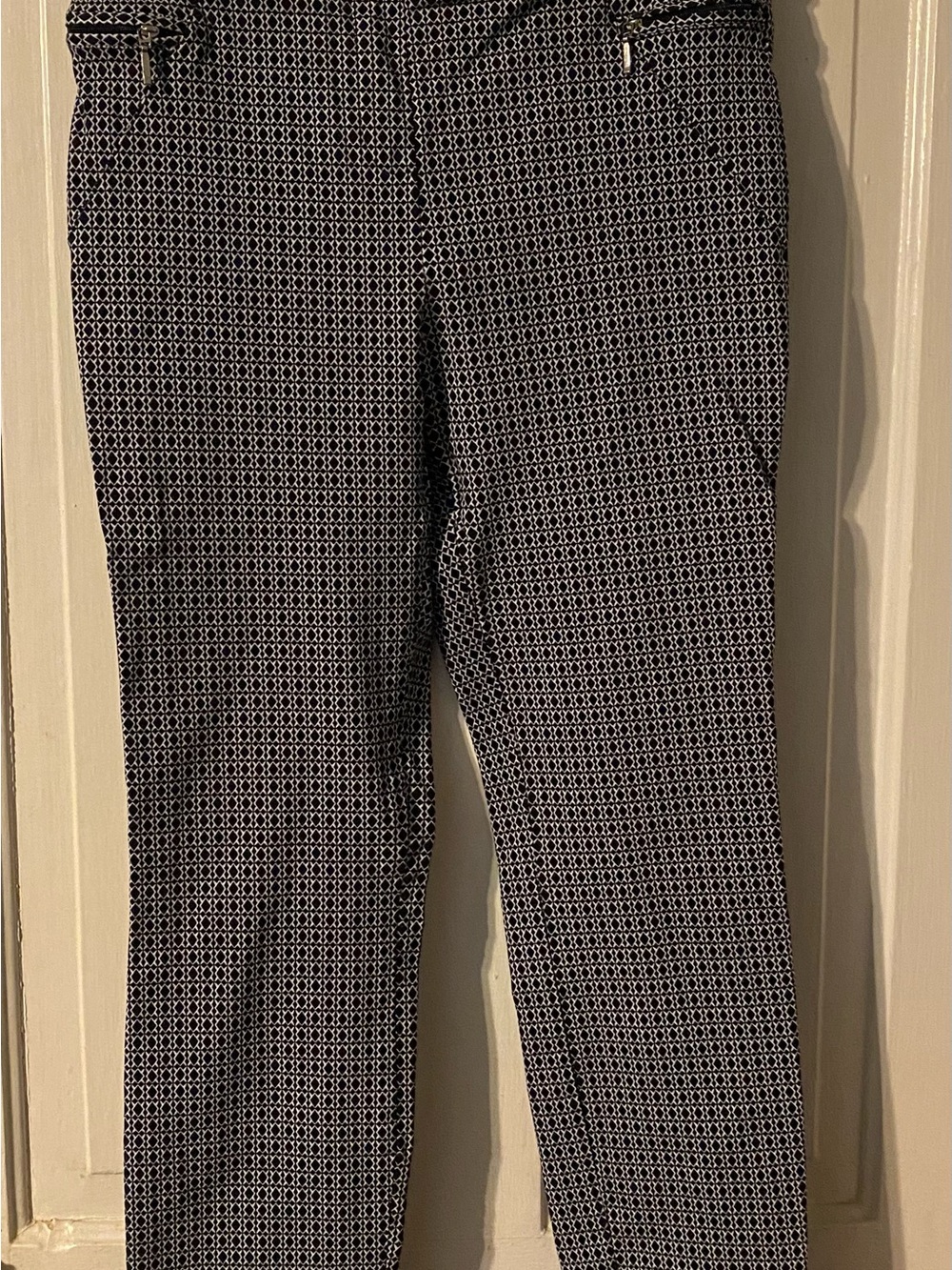 Women’s Black & White Patterned Dress Pants